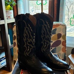 Durango Black Western Boots with Silver Stitching